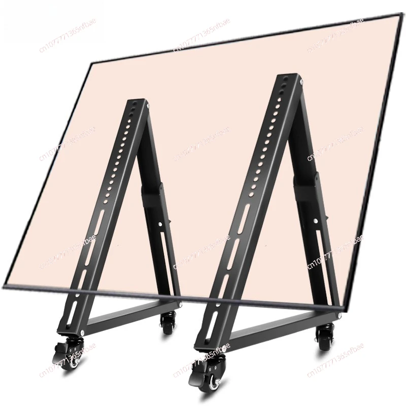 

32-65 Inch Low-Profile Mobile TV Stand - Rolling TV Cart Tripod for Stage & Conference Room