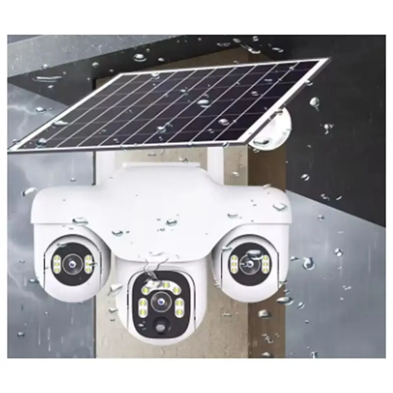 [LXYA68Z!] Wireless Outdoor Three Screens Wifi IP Camera Three Lens PTZ 2-Way Audio Human Auto Tracking Surveillance Cameras