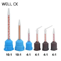 50 unids/bolsa puntas de mezcla de impresión de materiales dentales cabezal de mezcla de goma de silicona 10:1 o 4:1 para pistola dispensadora de mezcla de impresión