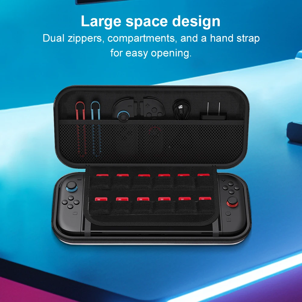 حقيبة حمل رفيعة من مادة EVA ذات هيكل صلب حقيبة تخزين محمولة حقيبة تخزين للسفر لحقيبة وحدة التحكم Nintendo Switch2