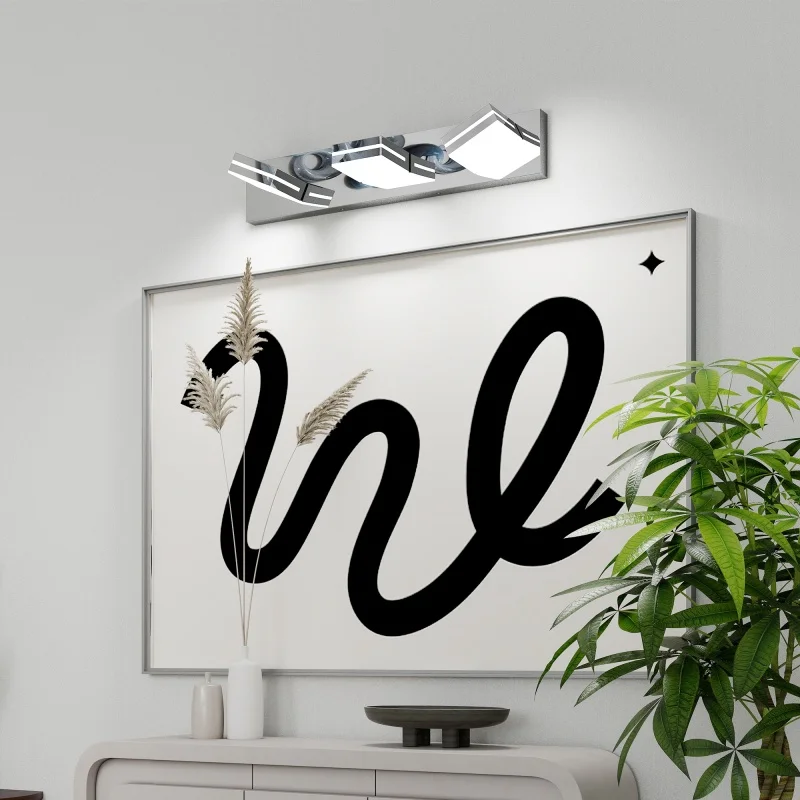 

3/4 Heads Adjustable LED Wall Sconce, Black Modern Bathroom Light Fixture, 32W Dimmable Makeup Mirror Lamp, Rotatable Waterproof for Toilet Kitchen
