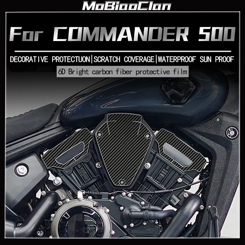 For BENDA COMMANDER 500 3D 6D Carbon Fiber Stickers Decals Protective Stickers Anti Scratch Decals Modified Parts For Car Body