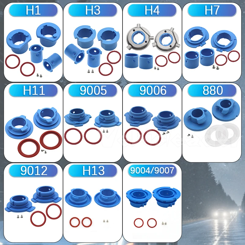 2pcs Car LED Headlight Lamp Bulb Base Adapter Sockets Retainer Holder 880 / 9006-HB4 / 9005-HB3 / H11 / H7 / H4-HB2 / H3 / H1