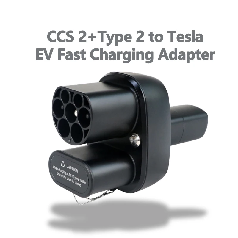 FITMPH CCS2+Type 2 to NACS Tesla Adapter, DC&AC 2in1 adapter,  250kW for Model 3/X/Y/S, For US Tesla in Europe fast charging