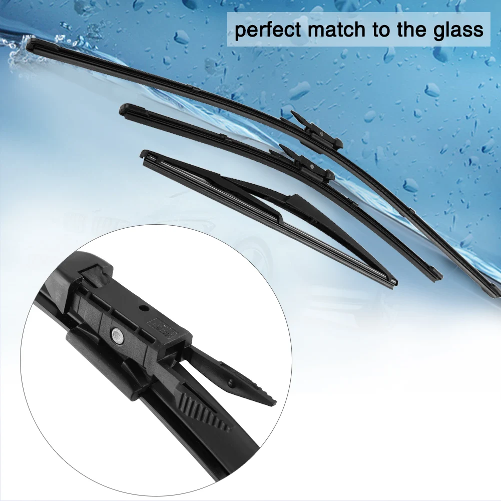 Front Wiper Blade Rear Wiper Blade Car Front Rear Windscreen Windshield Wiper Blade 24/16/12 Inch for  Qashqai 2007-2013