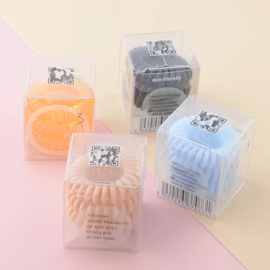 1box 3.5cm Cute Candy Color telephone line hair bands gum styling tools headwear drop shipping elastic