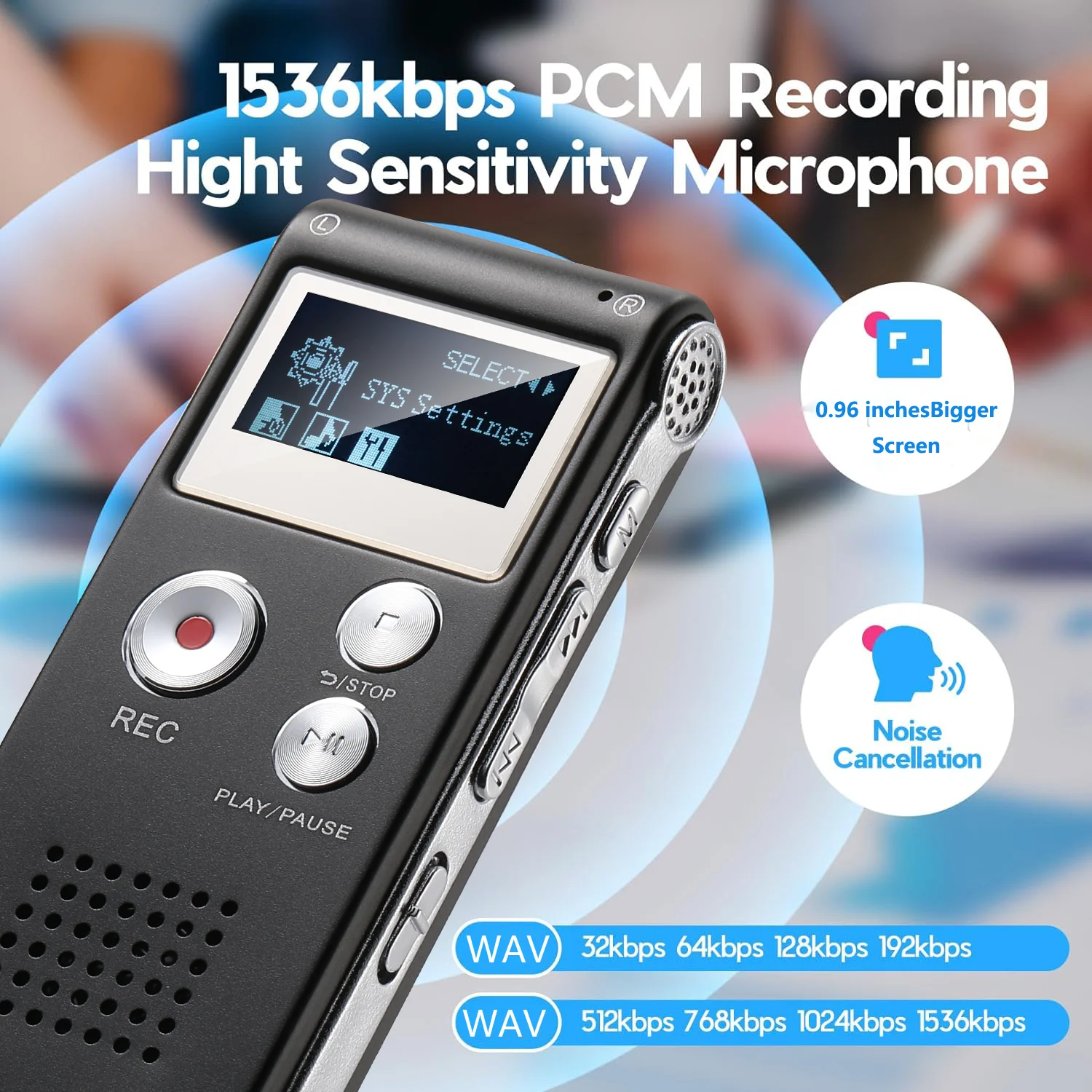 Digital Voice Recorder Voice Activated Recorder Mini Voice Recorder Upgraded Small Audio Recorder with MP3&USB for Lectures