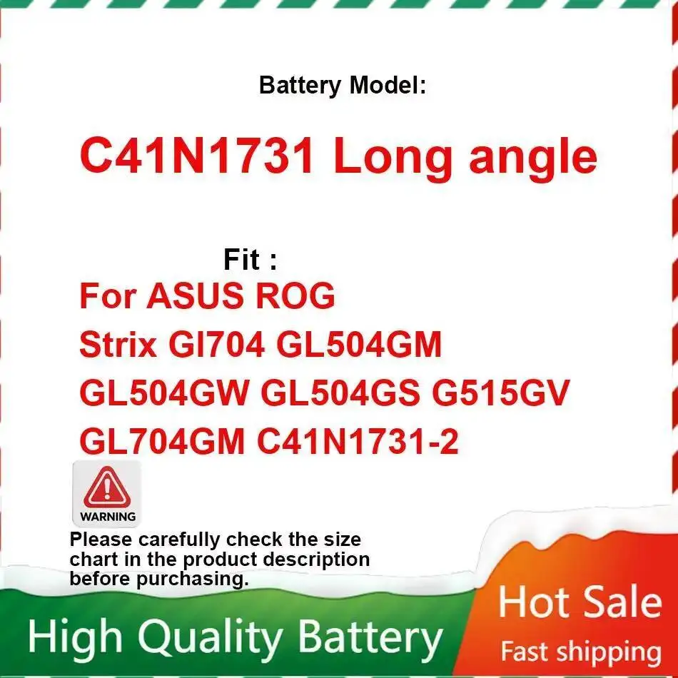 Laptop Battery C41N1731 Long Angle 4100Mah For Asus Rog Strix Gl704 GL504GM GL504GW GL504GS G515GV GL704GM C41N1731-2