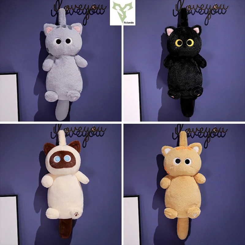 Sac à dos en peluche avec bretelles réglables pour filles, animal en peluche mignon, sac chat, matériau en peluche doux