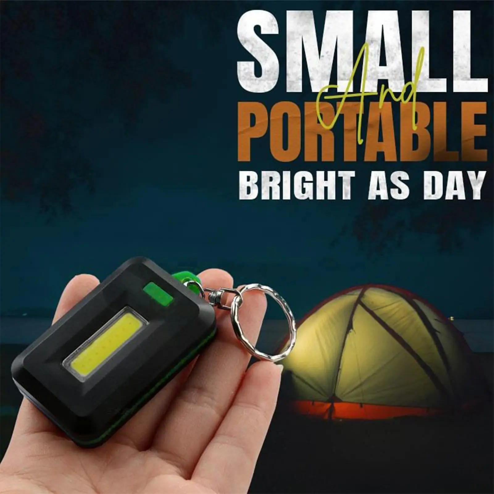 

Mini COBs Keychain Work Light Protable LED Flashlight Keychain 3W Pocket Keyring Light For Outdoor Camping Fishing