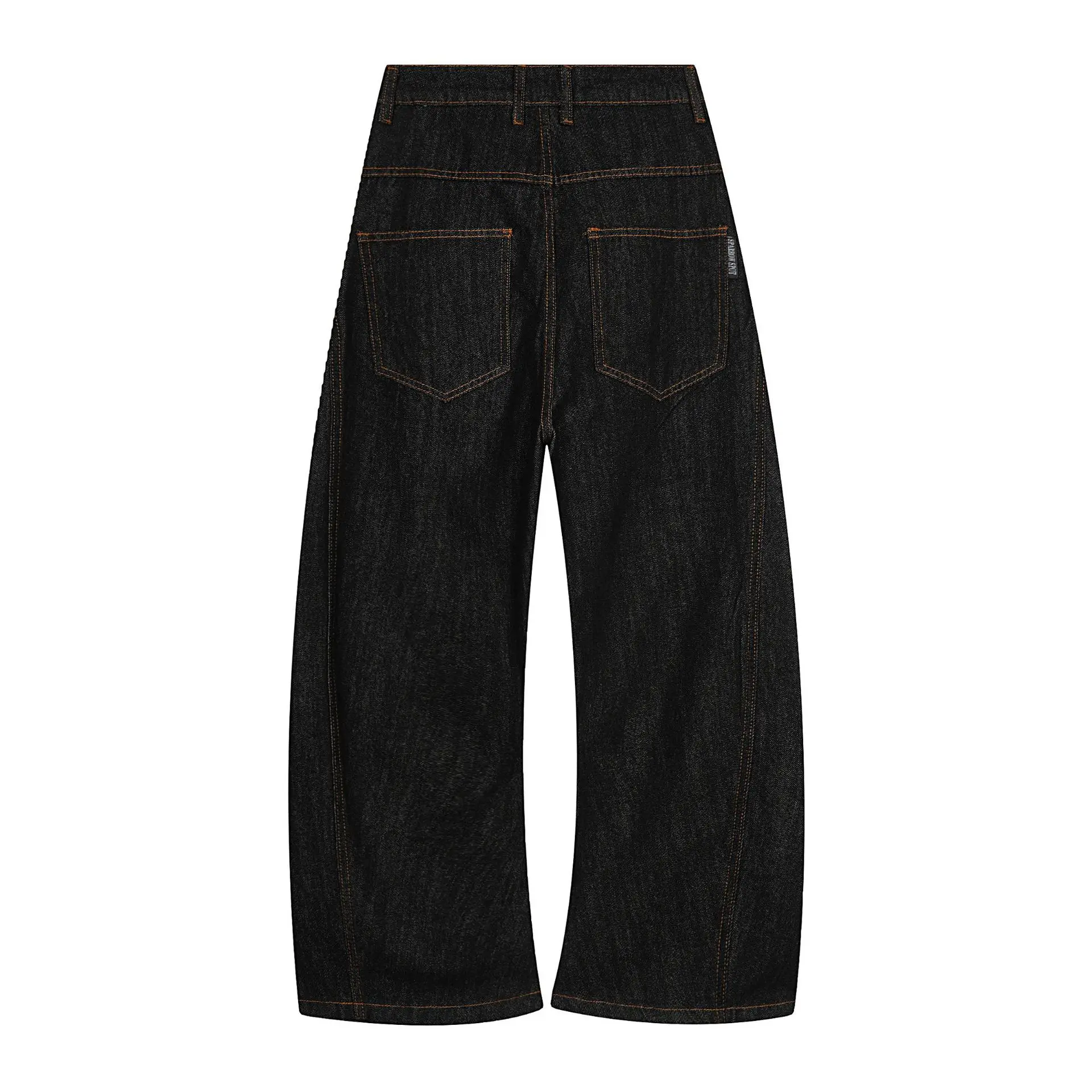 High Street Jean Pants Women's Palace Knot Placket Deconstruction Loose Street Wide Leg Curved Knife Denim Pants