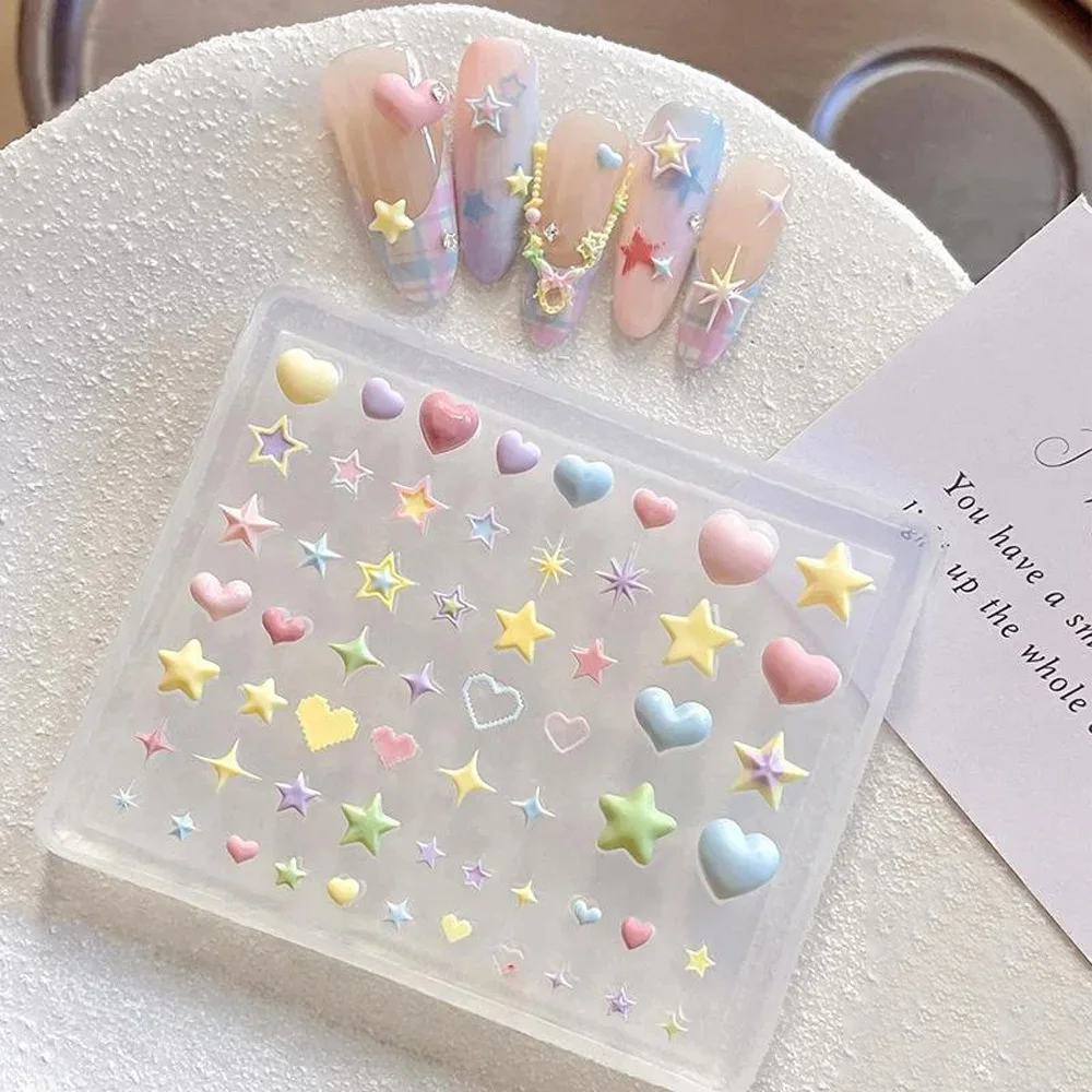 

Novel 3D Silicone Mold for Heart Star Pentagram Summer Starfish Nail Artistry, DIY Transparent Manicure Template for Decorative