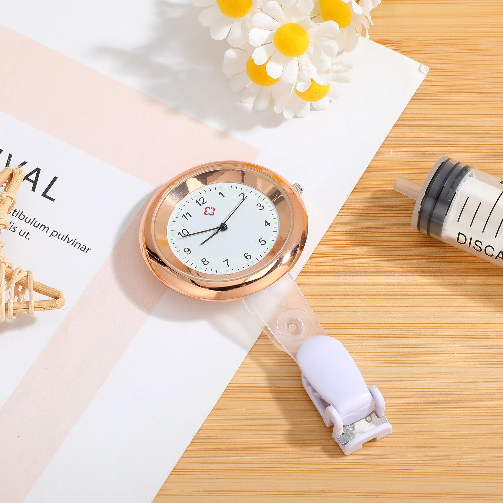 Simple Women Watch Strap Stylish Daily Elegant Wrist Halloween Christmas New Year Clip On Watch Fob Watch Healthcare Watch Nurse