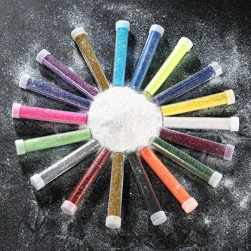 10pcs Nail Glitter Mix Colors Fine Powder Dust UV Gel Polish Acrylic Hand-made Powder 5g/tube Body Paint Glitter UV Gel Decor