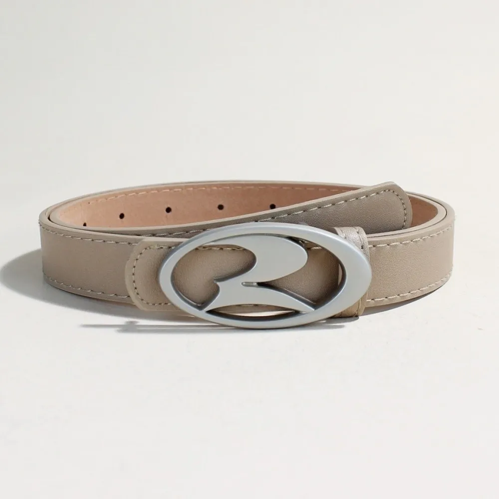 

Новый панк-ремень из искусственной кожи с овальной пряжкой из сплава, повседневный регулируемый поясной ремень, декоративный аксессуар