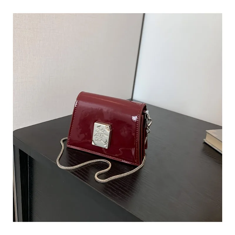 Get Rich Hasp PU Solid Small Square Shoulder Bags Chains High Quality Simple Compact Crossbody Bags for Women 2024 Fashion New