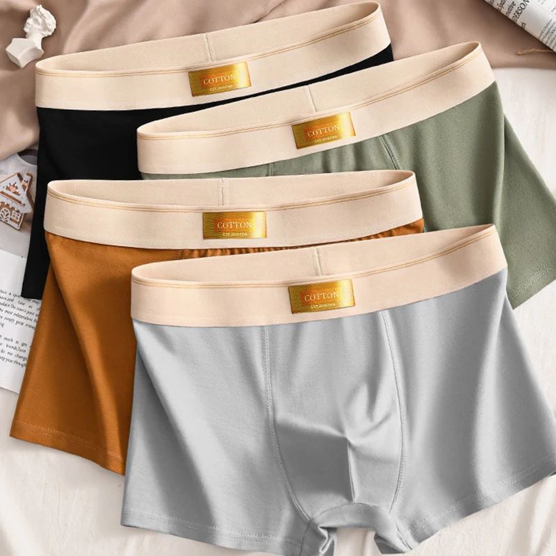 3Pcs Soft Cotton Men\'s Boxers Hombre Panties Man Breathable Underpants Sexy Sports Comfort Large Size L-4XL  Male Boxers