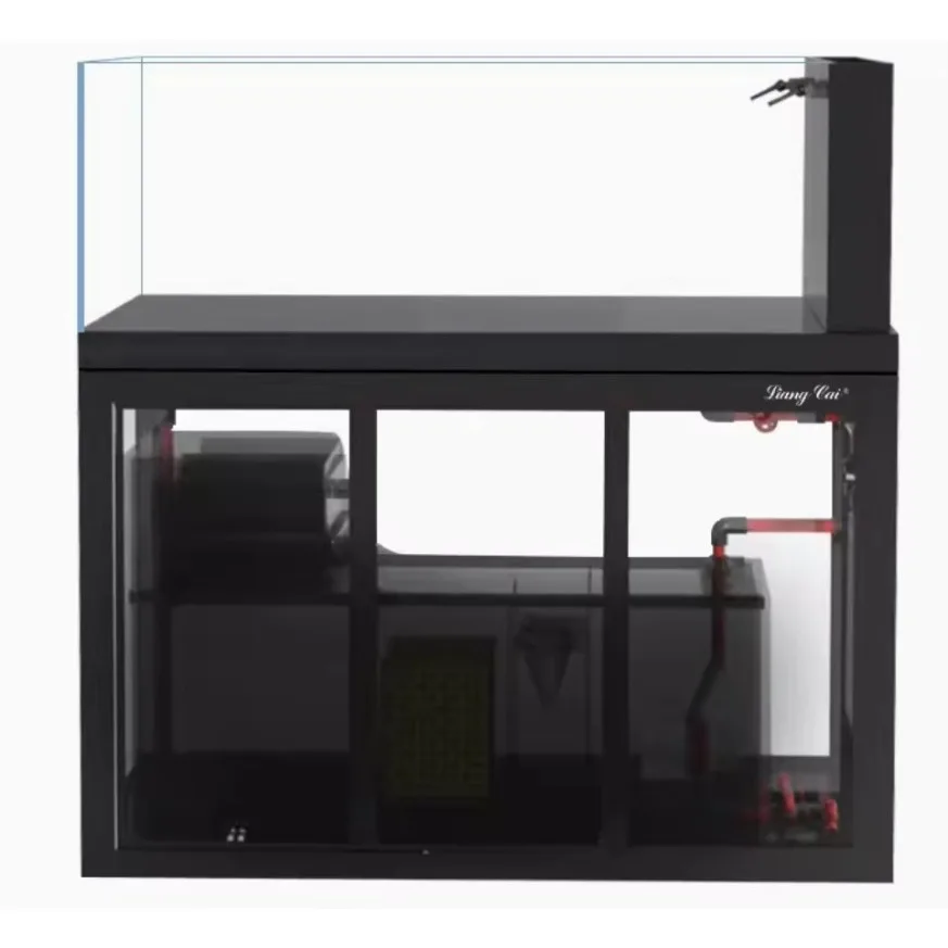 Wholesale New Style Large Panorama Vertical Rimless Ecological Fish Tank Aquarium Tank Ultra Clear Glass With Cabinet