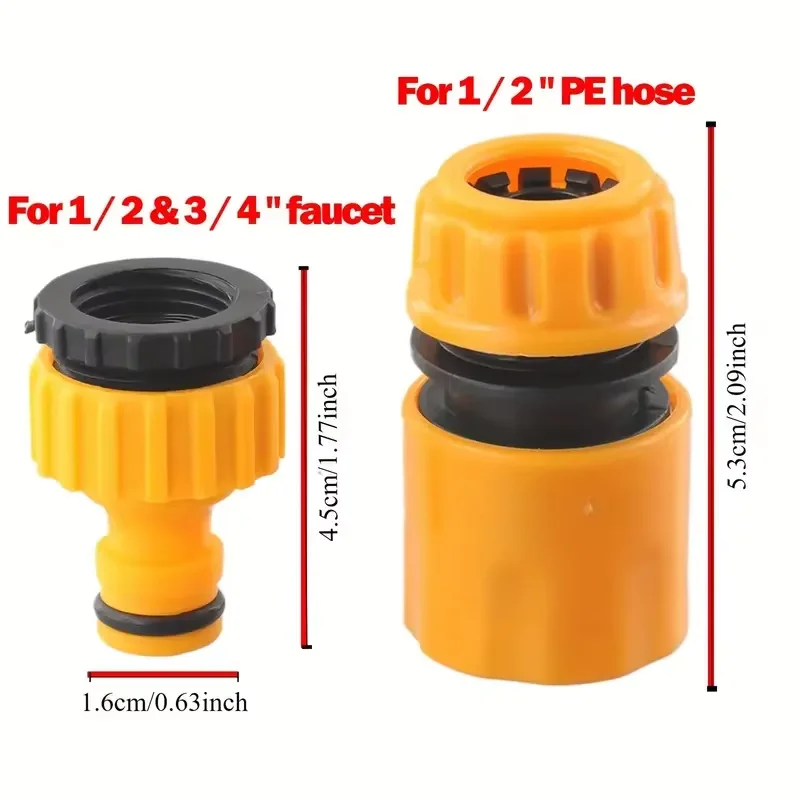 Garden Quick Hose Connector 1/2&3/4  End Double Male Hose Coupling Joint Adapter Extender Set For Garden Watering Accessories