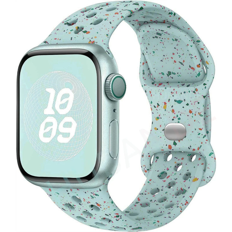 Sportarmband für Apple Watch Band 44 mm 45 mm 46 mm 49 mm/38 mm 40 41 mm Farbige Partikel Gummiband IWatch Ultra 11 10 9 8 7 6 5 SE
