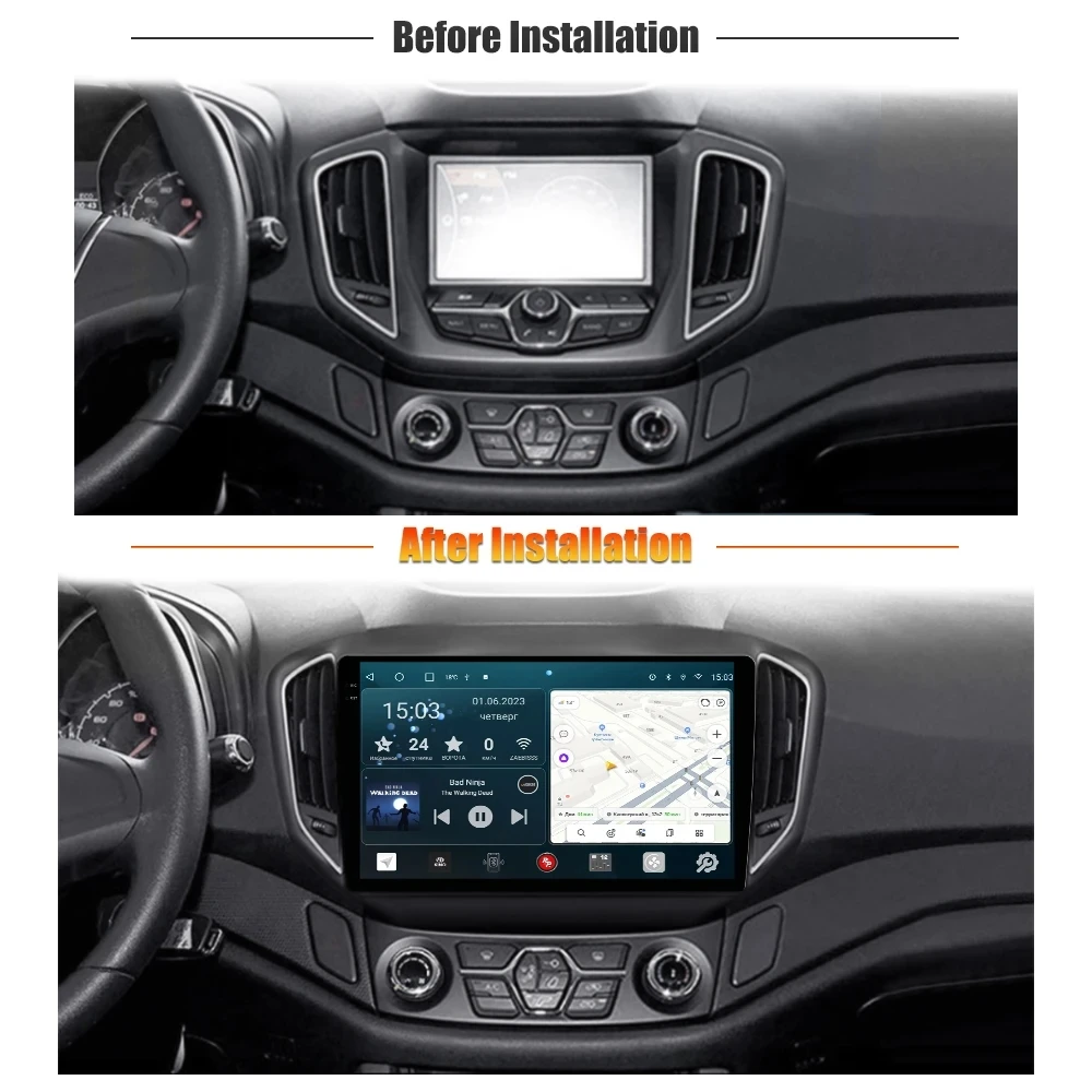 Android 14 Carplay Auto Car Radio For Chery Tiggo 5 2014 2015 - 2019 2020 GPS Multimedia Player Stereo WIFI+4G 360 Camera DSP BT