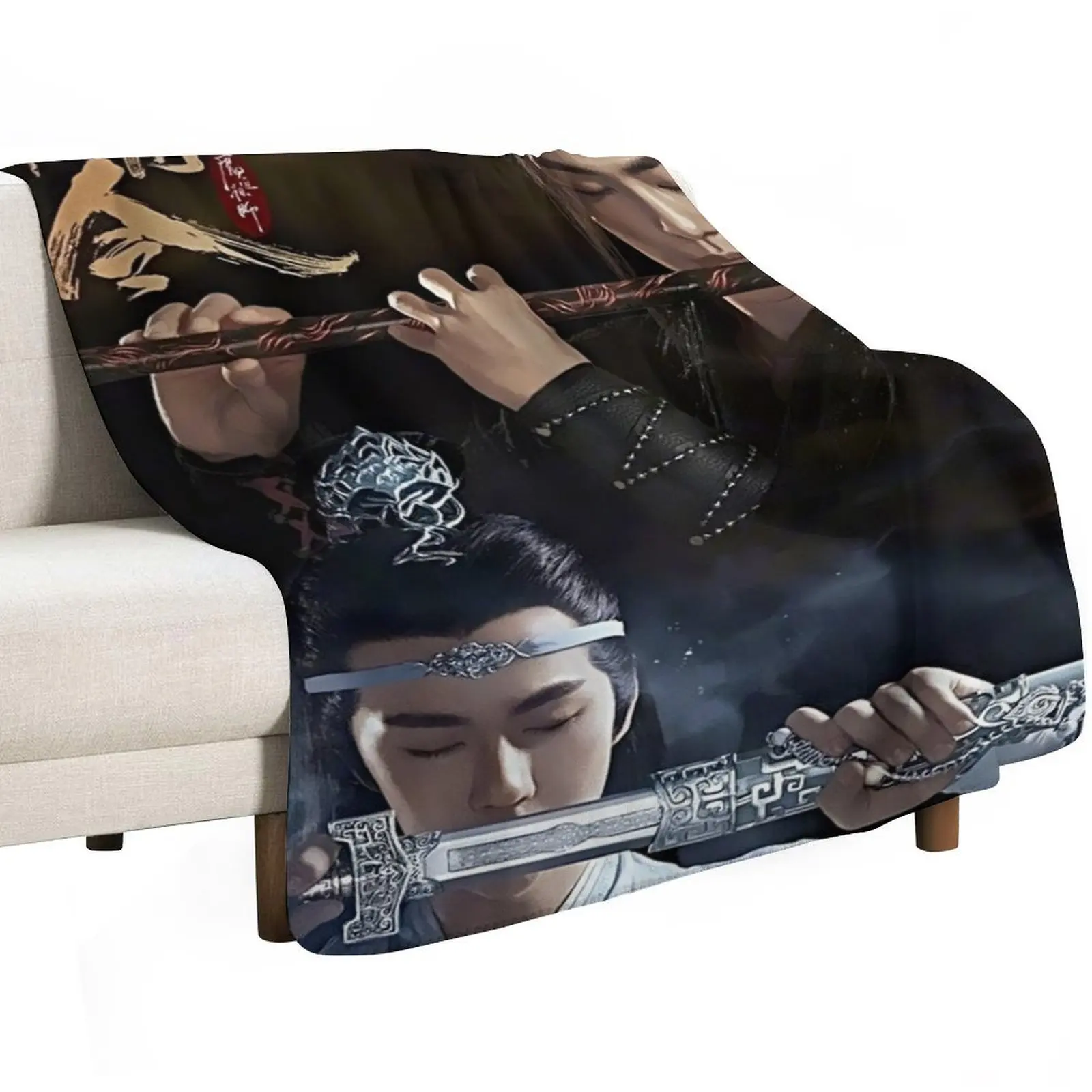 Grandmaster of Demonic Cultivation Throw Blanket Flannels Personalized Gift Fashion Sofas Flannel Warm Soft Plaid Blankets