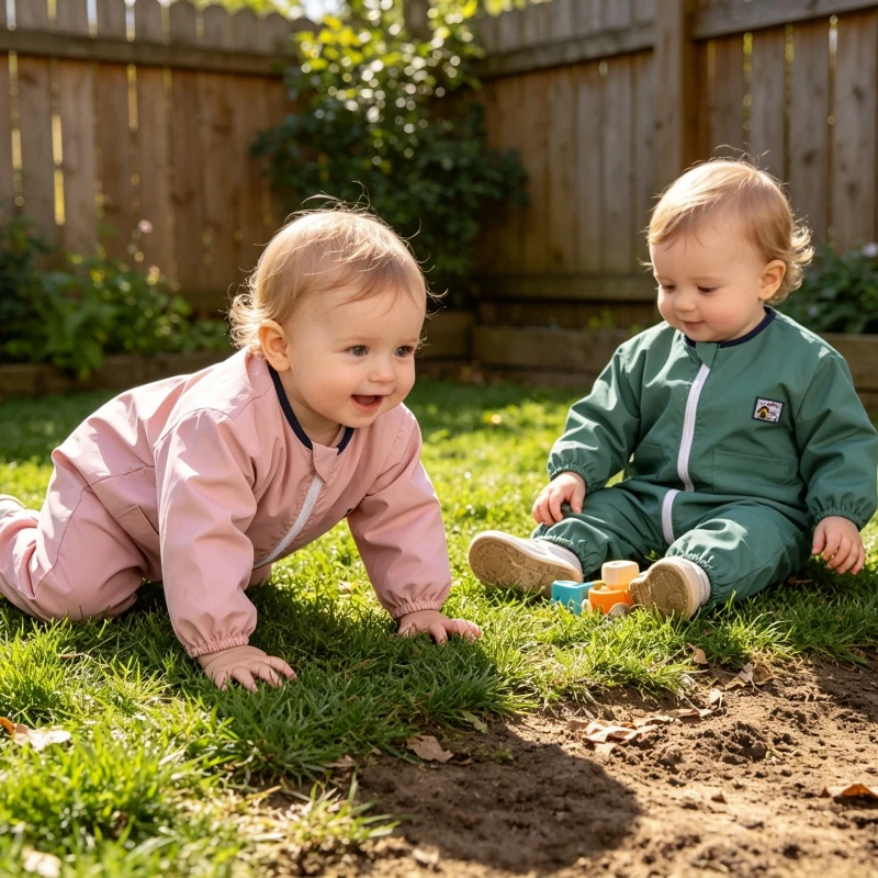 Mess-Proof Baby Coverall Rompers – Waterproof Long Sleeve Crawling Suit, Must-Have Full-Body Bib for Toddlers