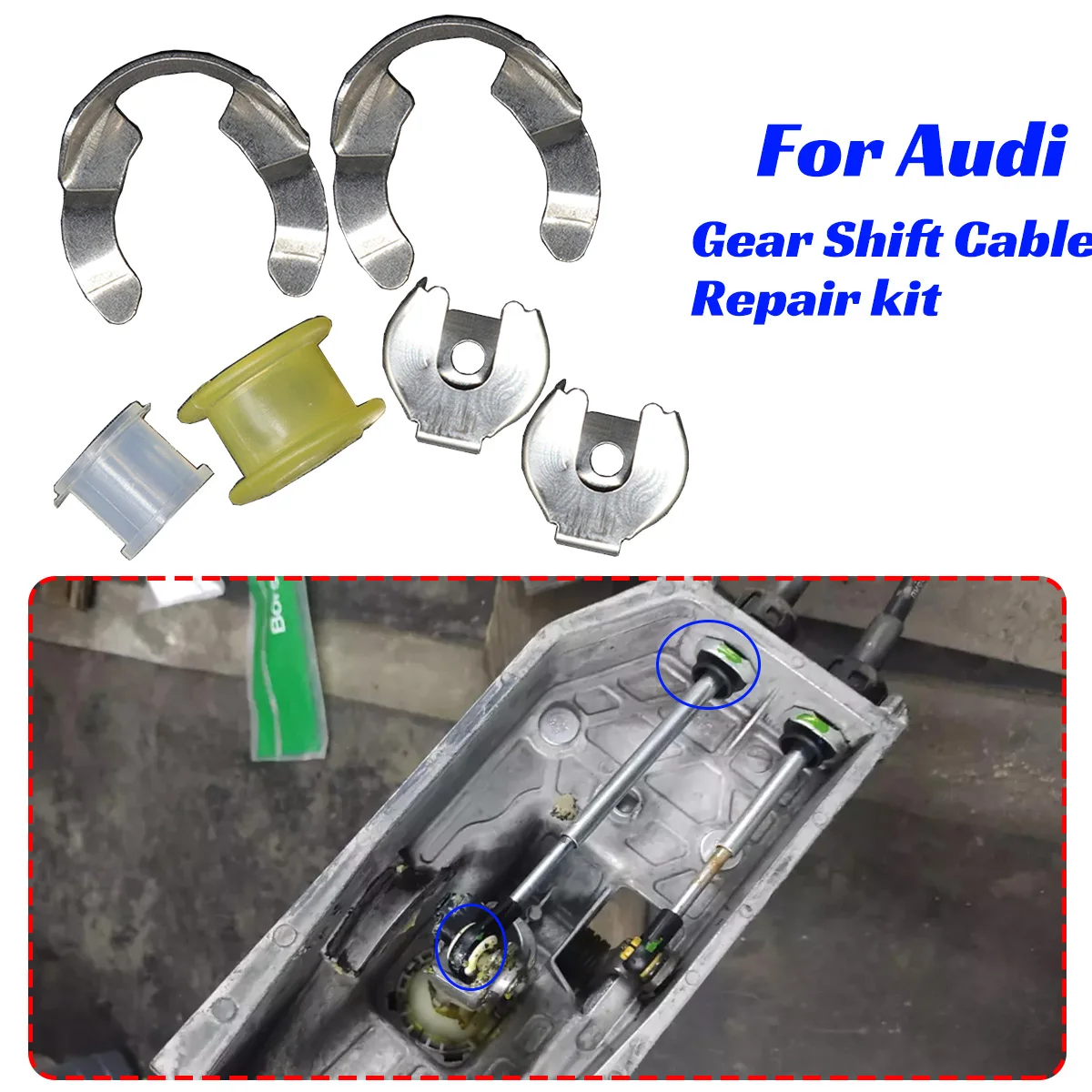 For Audi A3 A2 A1 TT MT Gearshift Cable Gearbox Control Bushing Lock Washer Gear Shifter Selector Linkage End Rod Replacement