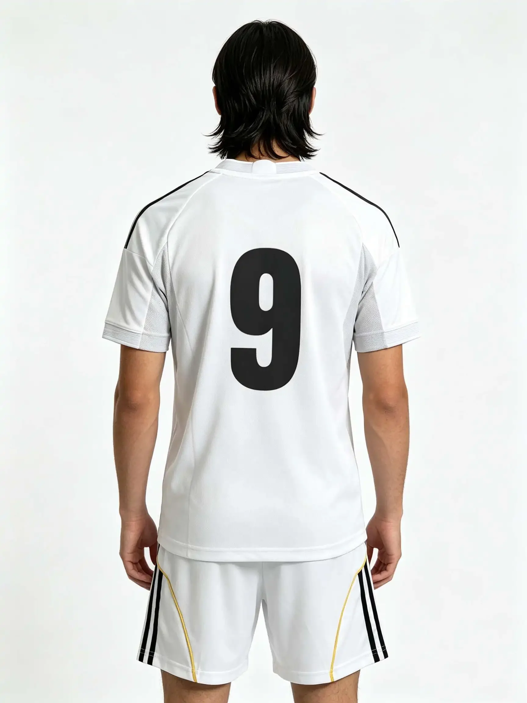 26/27 Unisex Blank Soccer 2‑Piece Set, Kids Adults Parent‑Child Kit, Custom No.1 7 8 9 10 All-white statement shirt and jersey