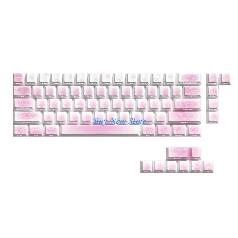

20CE PBT Cartoon Theme Keycaps 74/46PCS for Mechanical Keyboards Keycap Replacement