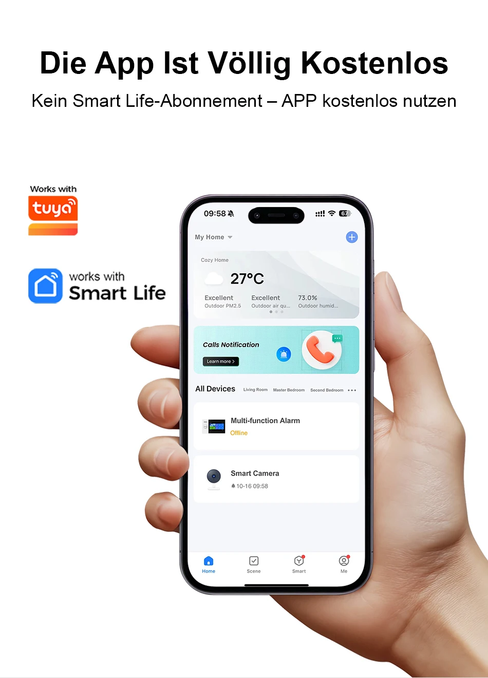 PGST Alarmanlage Einbruchschutz WiFi 2G GSM Works with Tuya Smart Life kabelloses Sicherheits Set für Zuhause Gewerbe Tür Fenster Sensoren Fernüberwachung per Smartphone – Detail 2