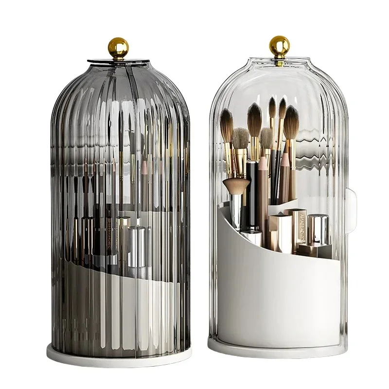 Makeup Brush Holder 360° Rotating Desktop Makeup Organizer Lipstick Eyebrow Pencil Containe
