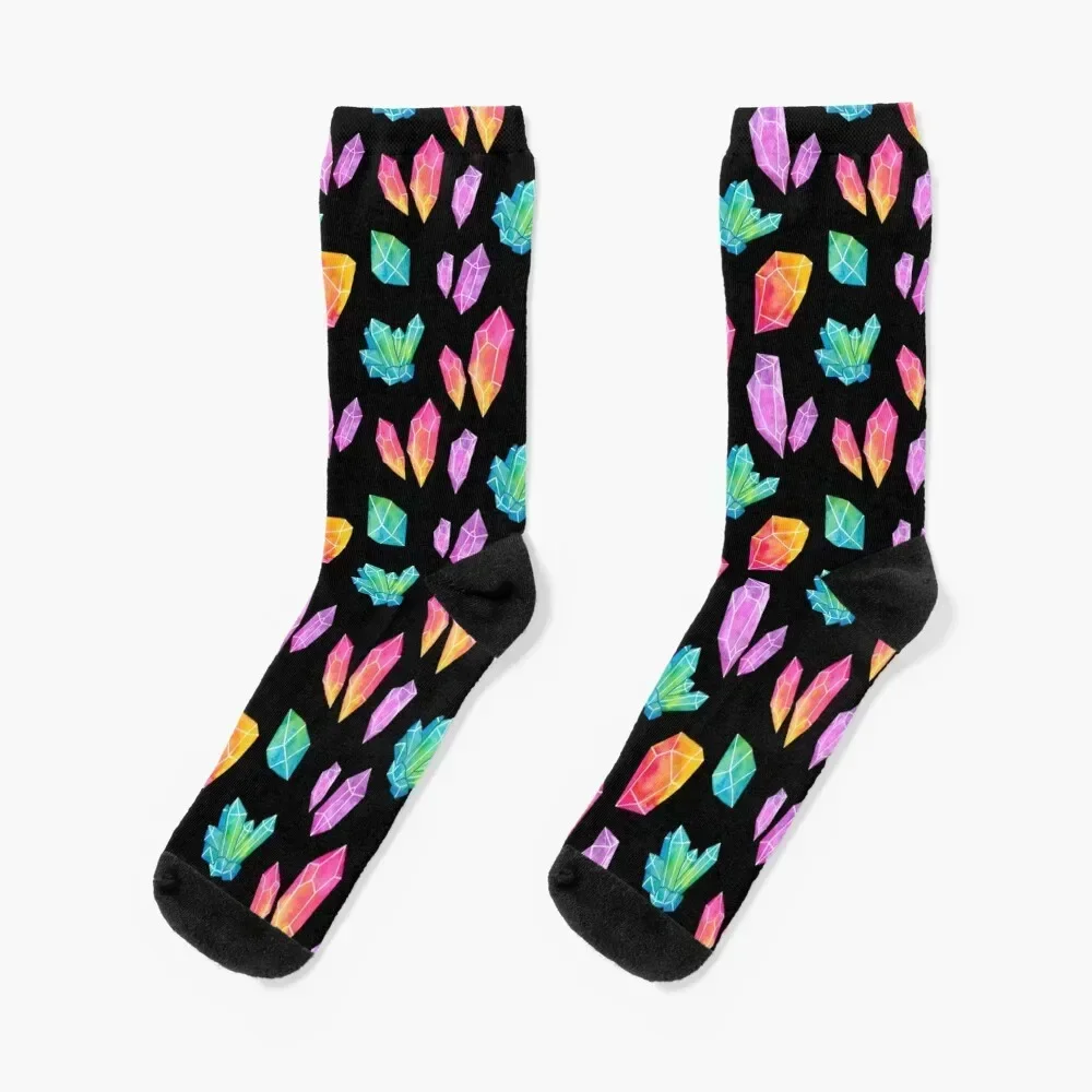 

Watercolor Crystals // Black | Nikury Socks essential gym sports stockings floral Socks Men Women's