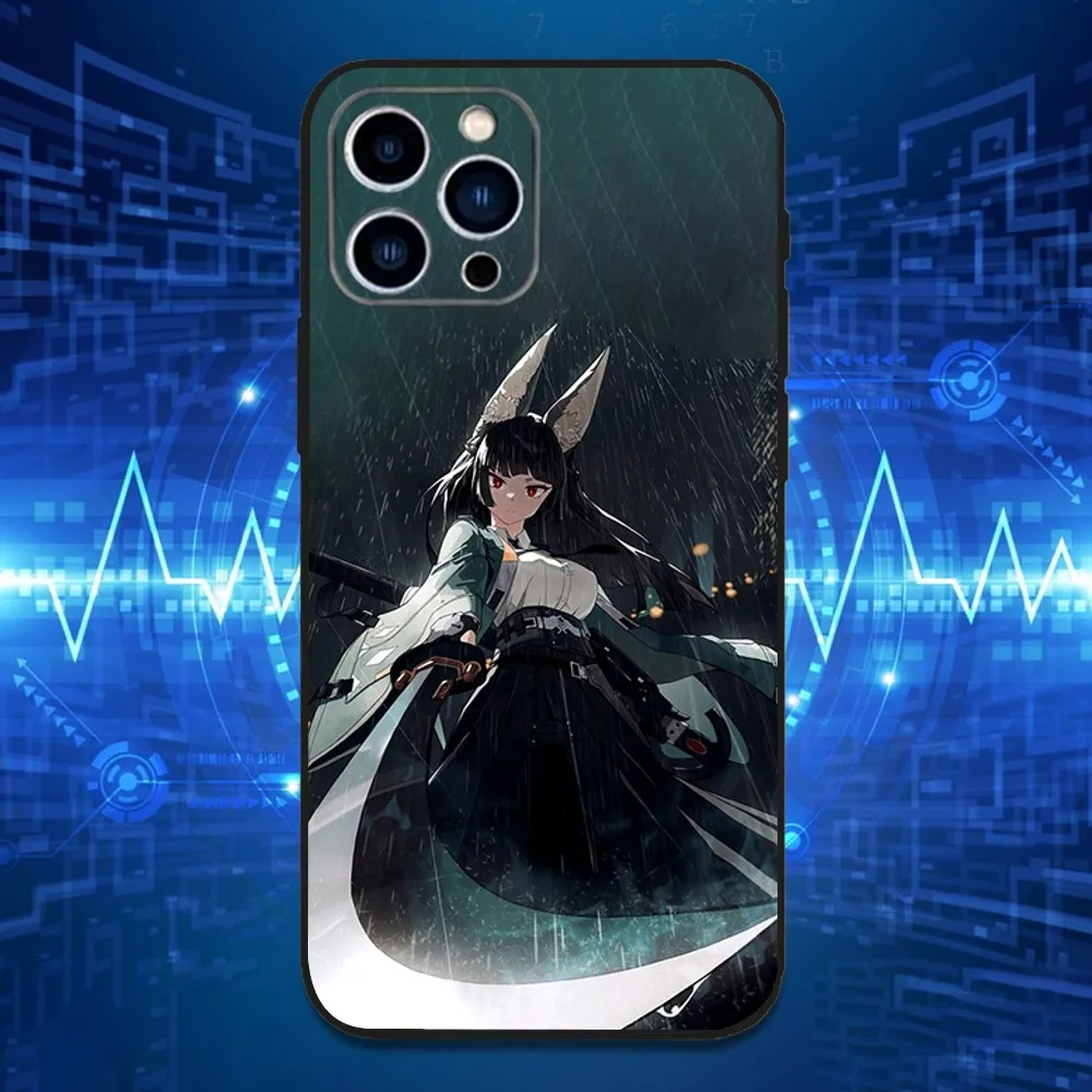 حافظة هاتف H-Hoshimi M-Miyabi ZZZ لهاتف iPhone 16,15,14,13,12,11 Plus,Pro Max,XS,X,XR,SE,Mini,8,7,غطاء أسود من السيليكون الناعم