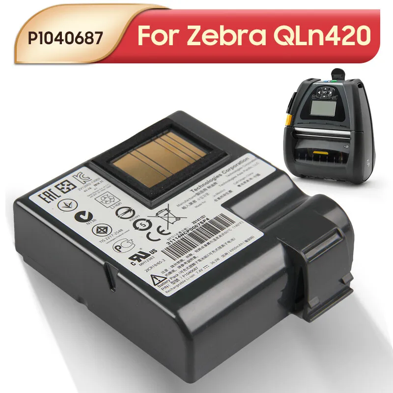 Replacement Battery P1040687 For Zebra QLN420 ZQ630 P1050667 Mobile Printers