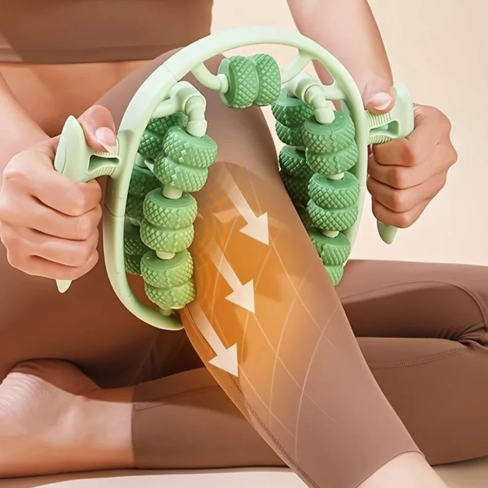 1Pc Relax Ring Clamp Leg Massager 360°All-Round Massage 26 Wheel Body Massager Relief Fatigue Roller Massage Calf Muscle Relaxer