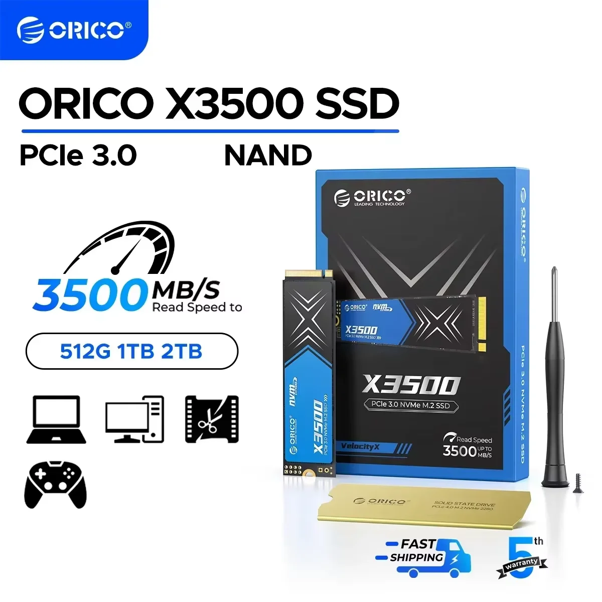 

Твердотельный накопитель ORICO 2 ТБ M.2 NVMe, PCIe Gen3x4 2280 SSD, скорость до 3500 МБ/с, внутренний твердотельный накопитель для настольных ПК и ноутбуков