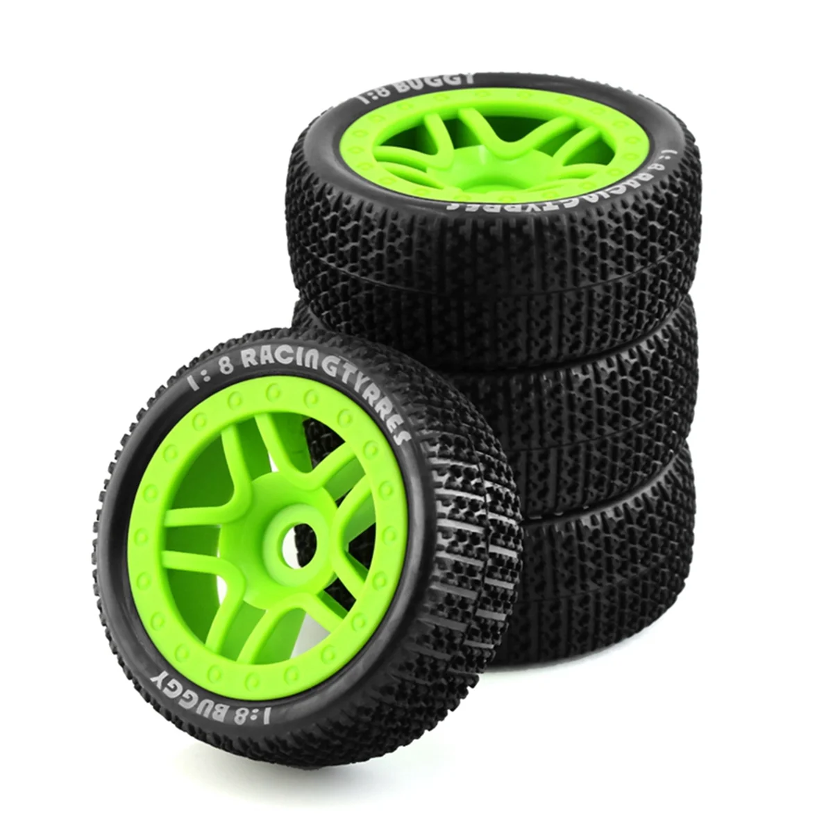 

1/8 Off-Road Tire for ARRMA Typhoon TRAXXAS Small X E-Revo Wanderer Katun Tailong T-Shaped,Green & Black