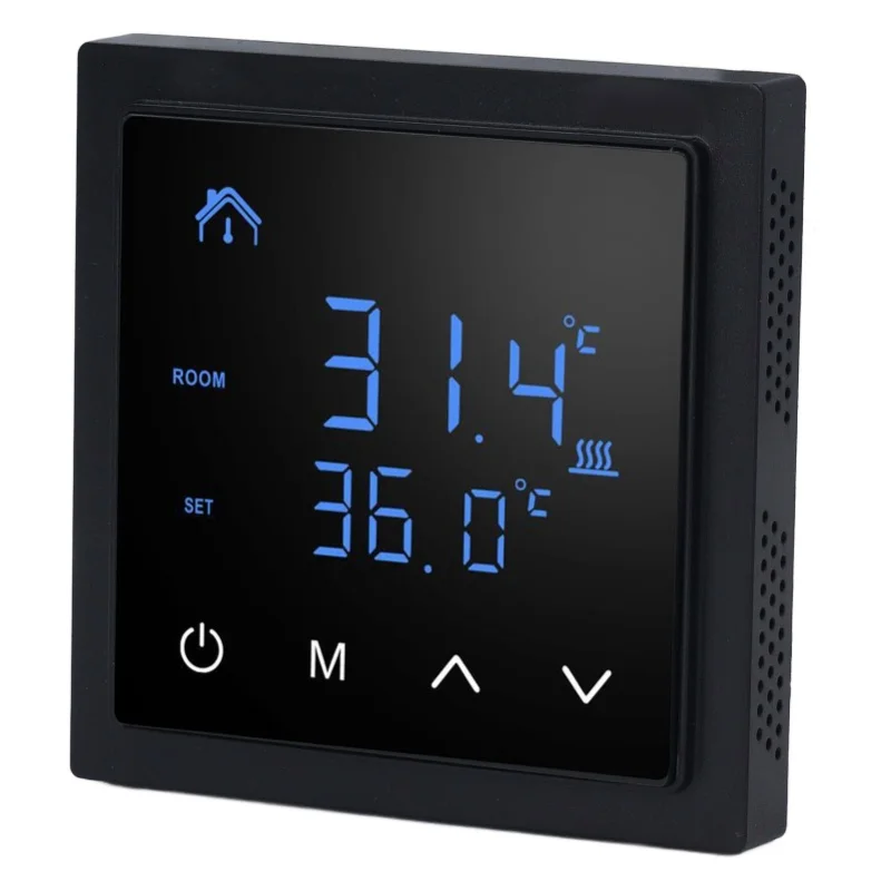 Electric Underfloor Heating Thermostat LED Display High Accuracy Anti False Contact Temperature Controller 16A AC85V-250V