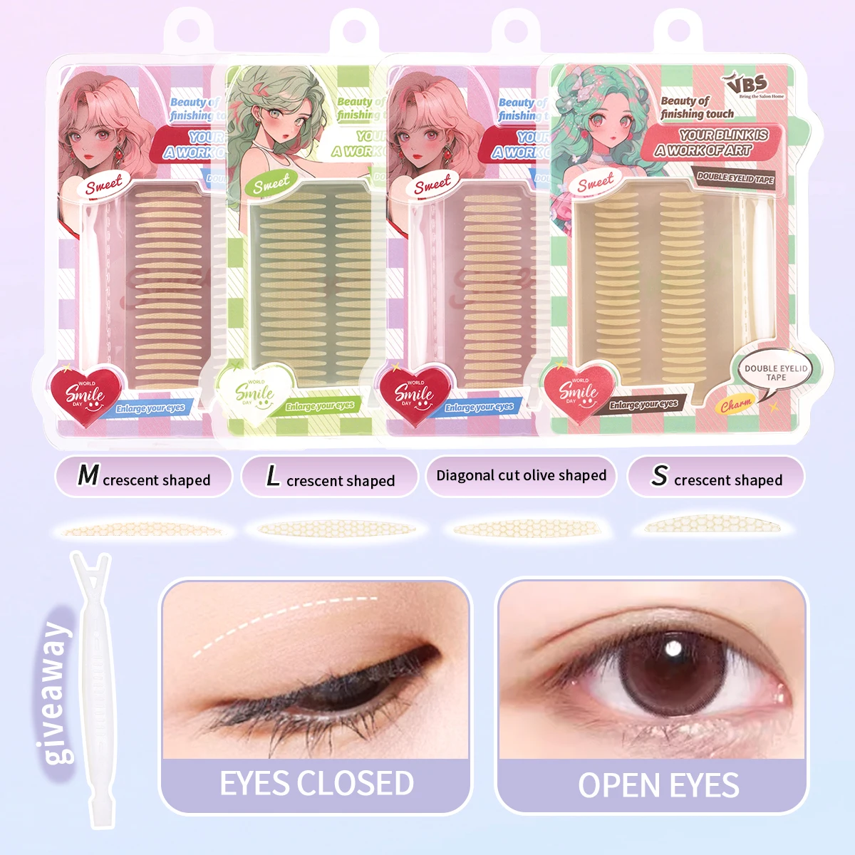 Invisible Natural Double Eyelid Stickers, Strong and Durable