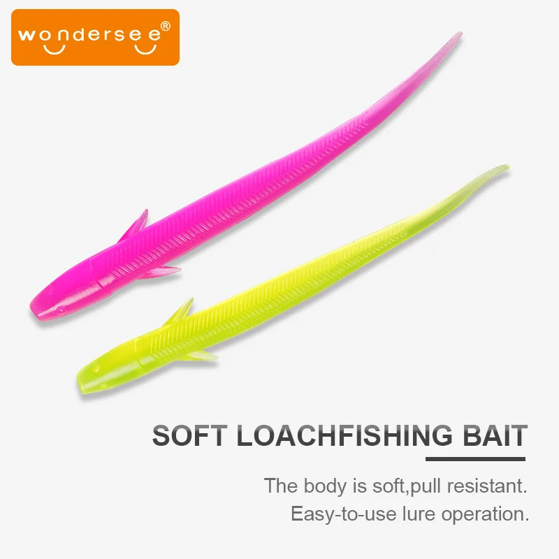 10PCS Soft Fishing Lure 11cm3g Artificial Loach Bait Silicone Sharp-Tail Fake Bait Sharp-Tailed Lure Luminous Fishing Baits Worm