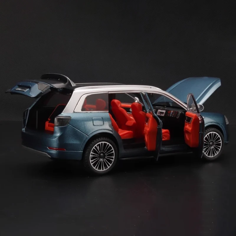 Diecast 1: 24 escala liga modelo de carro simulação nova energia suv modelo de carro acabado m9m7 hobby coleção ornamentos brinquedos presentes