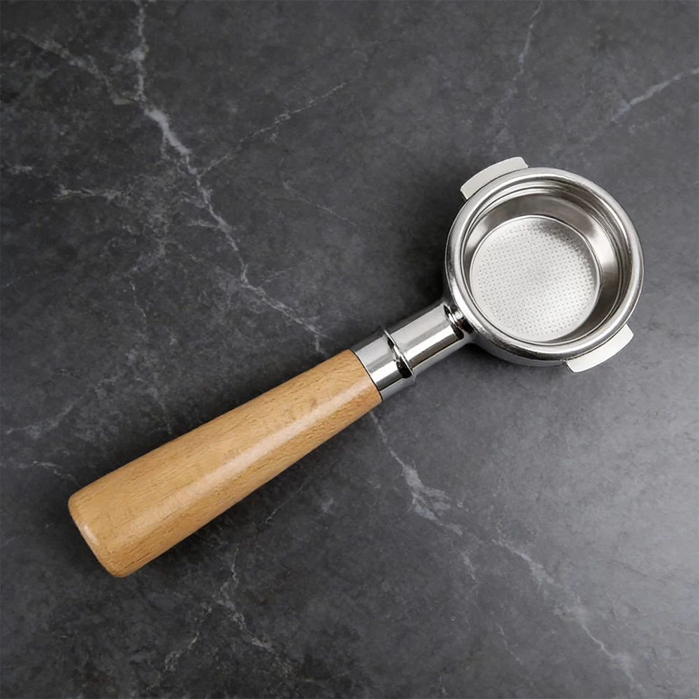 Custom Ultra Thin Bottomless Portafilter 304 Stainless Steel High Extraction Basket Luxury Polished Eco Friendly