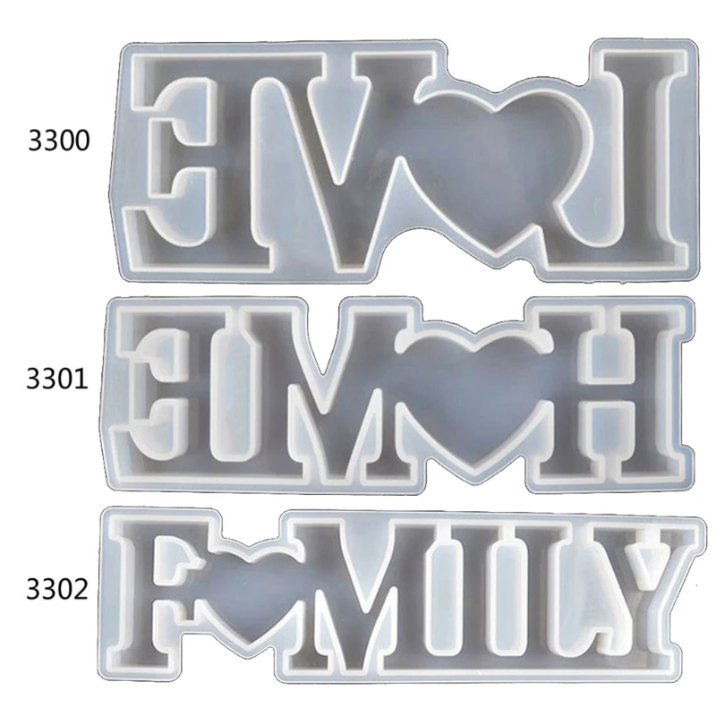 1/3 Pieces Love Home Family Silicone Mold Love Sign Word Mold Epoxy Molds Art Dropsale