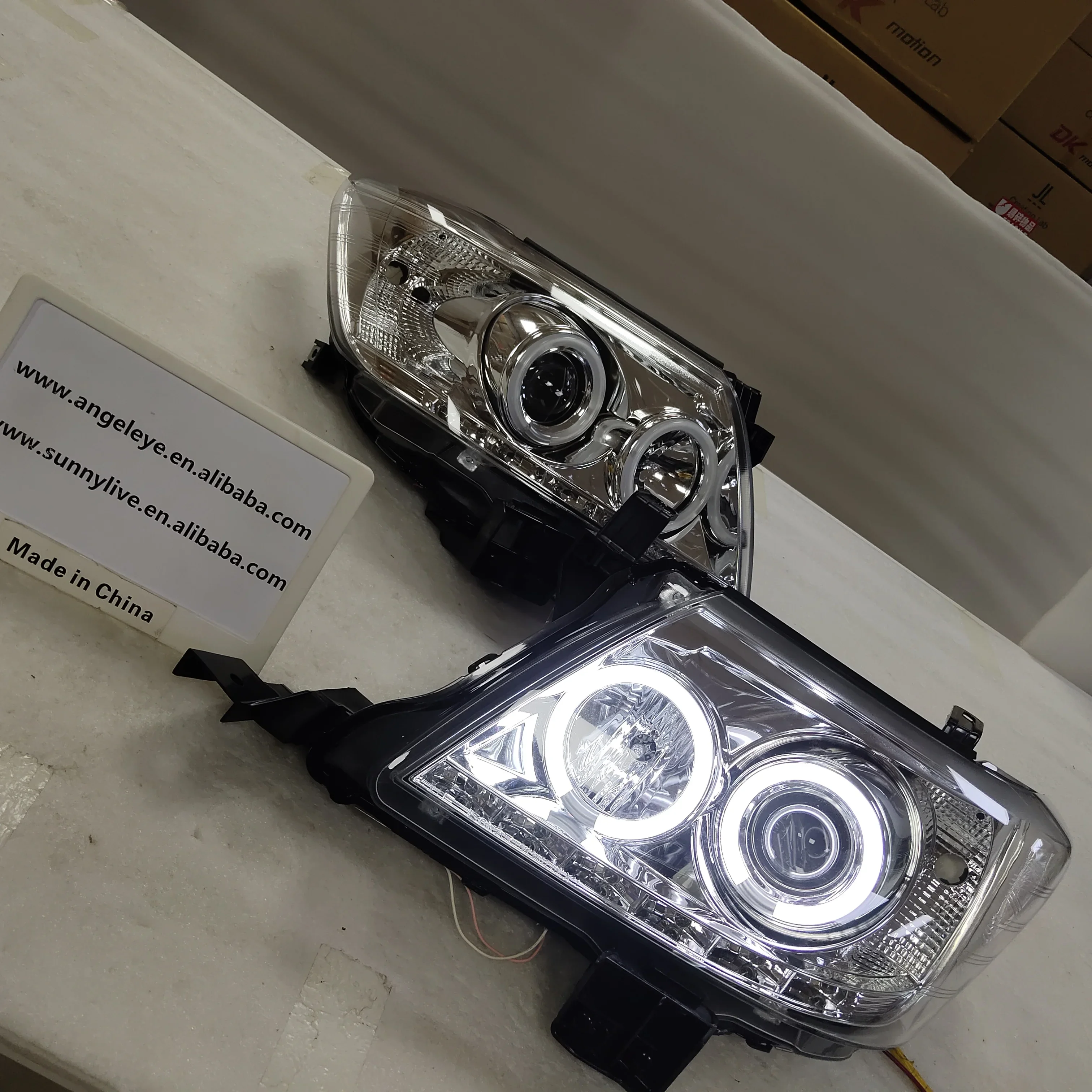 

AirowLED фара для HILUX VIGO светодиодные фары «ангельские глазки» хромированный корпус 2012-2014 для TOYOTA