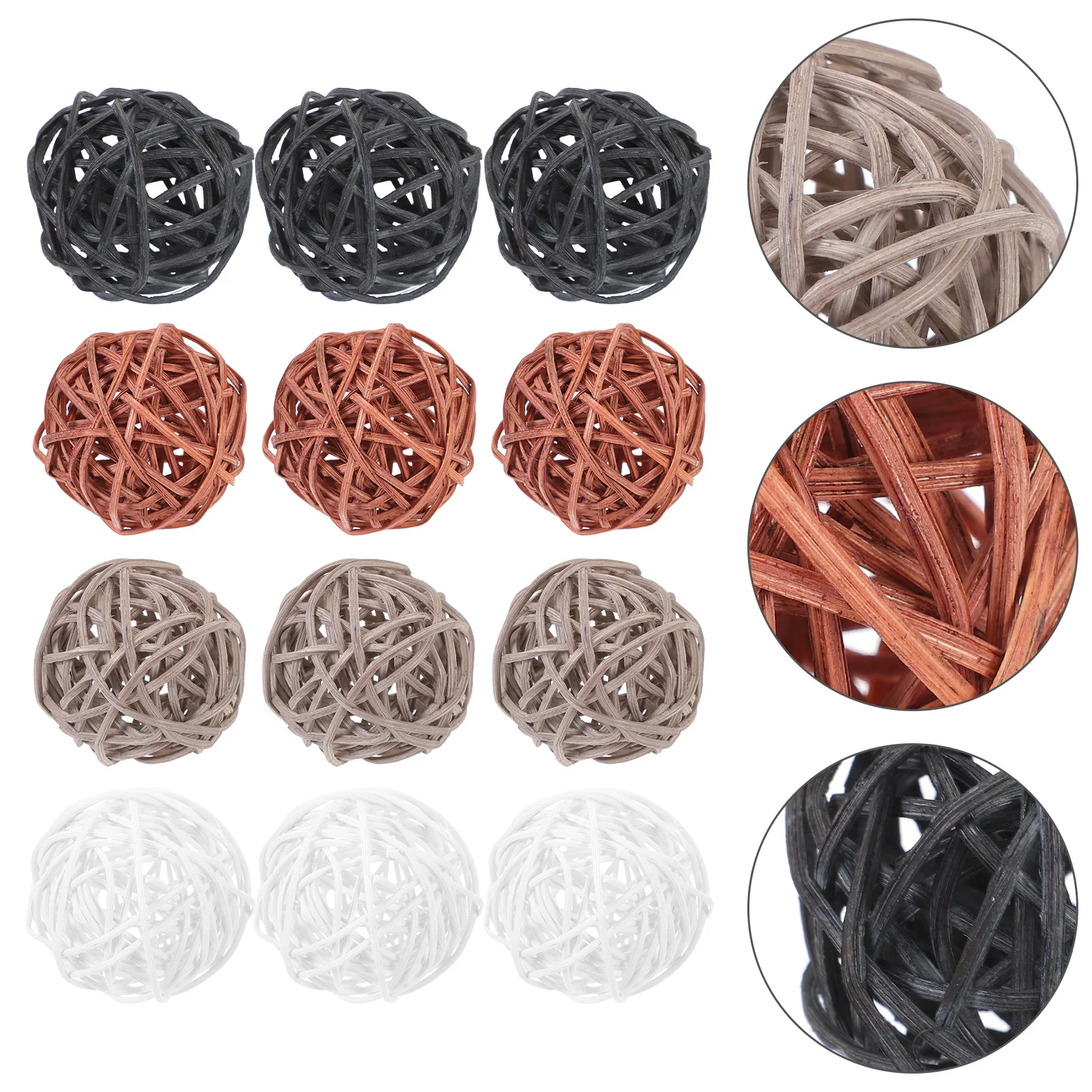

20Pcs Woven Rattan Balls Creative Crafts Decorative Bowl Fillers DIY Xmas Tree Vase Filler Decoration Rattan Balls