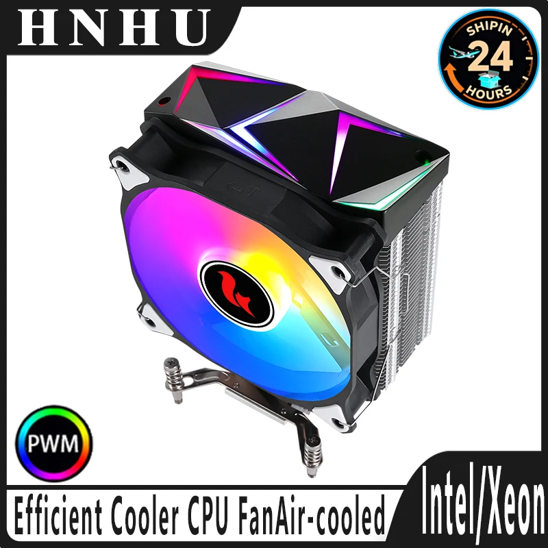 

HNHU Efficient x99 i3 i5 i7 i9 Processor Air-Cooled 4/6 Heat Pipe CPU Cooler 120mm Fan install LGA1851 1700 1200 115x 2011 2066