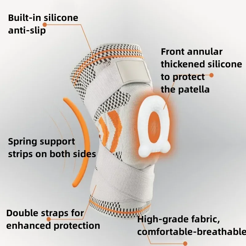 Rodillera profesional, soporte para la rodilla, alivio de la artritis, dolor articular, ACL, MCL, baloncesto, voleibol, manga de compresión