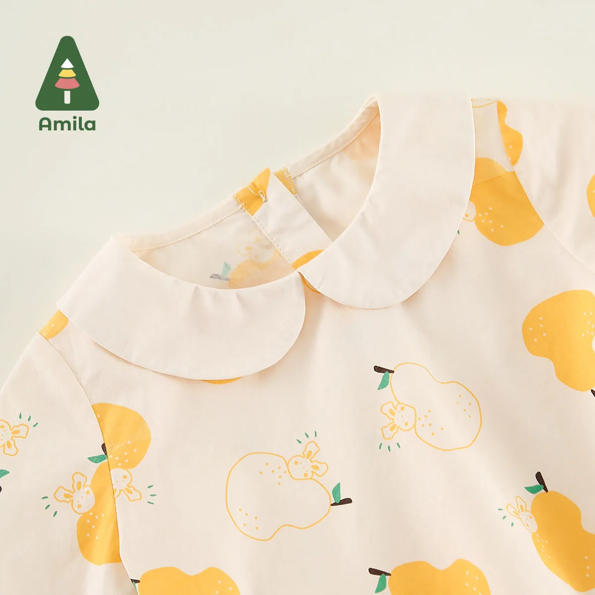 Amila Baby Girls Dress Sets 2023 Spring New 100% Cotton Long Sleeves Shirt+Suspenders Fashion Suit Cute Children Clothes