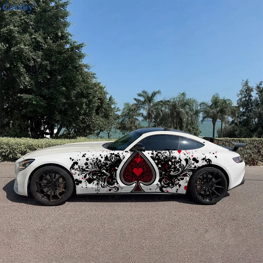 

Ace Of Spades Splash Car Side Wraps, Self-Adhesive PVC Waterproof & Scratch-Resistant Stickers, Car Accessory Gift